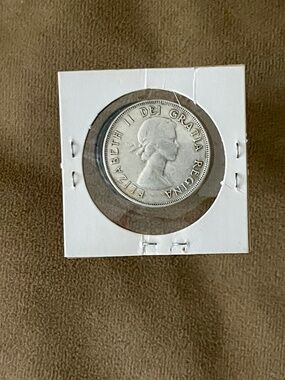 Canadian 50 cent silver coin - 1953